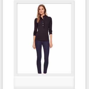Tory Burch Navy Long Sleeve Lidia Polo